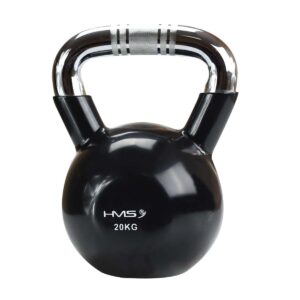 KTC20 BLACK KETTLEBELL ŻELIWNY POKRYTY WINYLEM Z CHROMOWANYM UCHWYTEM HMS