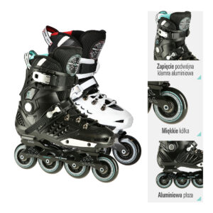 NA20001 BIAŁY ROZM. 35 SLALOMOWE ŁYŻWOROLKI NILS EXTREME