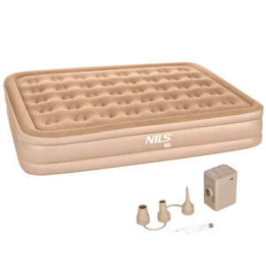 NC2808 MATERAC DWUOSOBOWY KING SIZE BEŻOWY + POMPKA ELEKTRYCZNA NILS CAMP