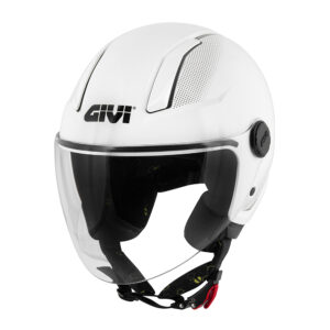 Biały kask otwarty GIVI 11.7 w wariancie B910 z blendą przeciwsłoneczną