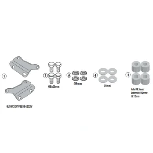GIVI 1208KIT – rysunek elementów zestawu montażowego
