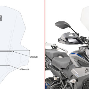 GIVI 2139DT – SZYBA PRZEŹROCZYSTA 69,5 x 48 cm (H x W) - YAMAHA Tracer 900 / Tracer 900 GT (18)