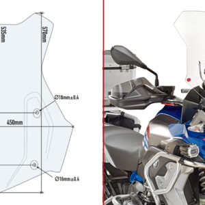 Szyba przezroczysta GIVI 5124DT 53,5 × 45 cm do BMW R 1200 i R 1250 GS