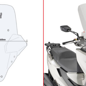 GIVI 6115DT – szyba przezroczysta 97 × 66 cm do Kymco X-Town