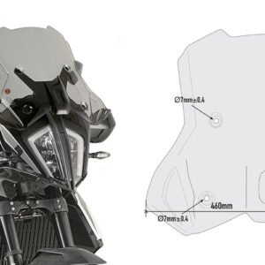 GIVI 7710D – SZYBA DYMIONA 35 x 46 cm (H x W) - KTM 390 Adventure (20 > 22) / 790 Adventure (19 > 20) / 890 Adventure (21 > 22)
