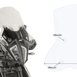 GIVI 7710DT – SZYBA PRZEŻROCZYSTA 44 x 48 cm (H x W) - KTM 390 Adventure (20 > 22) / 790 Adventure (19 > 20) / 890 Adventure (21 > 22)