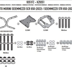 GIVI 9351FZ – STELAŻ KUFRA CENTRALNEGO (BEZ PŁYTY) - MOTO MORINI Seiemmezzo SCR 650 (22)