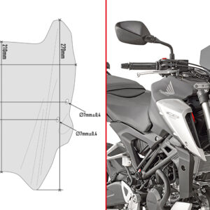 GIVI A1164 – dymiona szyba 21 × 28 cm do Honda CB125R i CB300R