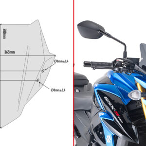GIVI A3113 – SZYBA DYMIONA 28 x 36,5 cm (H x W) - SUZUKI GSX S750 (17)