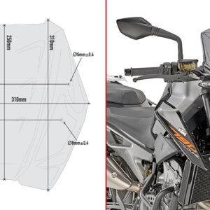 GIVI A7708 – SZYBA DYMIONA 25 x 31 cm (H x W) - KTM Duke 790 (18 > 20)
