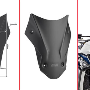 GIVI D1144BO – SZYBA SPORTOWA CZARNA 40 x 31 (H x W) HONDA CRF 1000L AFRICA TWIN (16 18)
