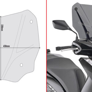 GIVI D1181S – (WYCOFANY - DO WYCZERPANIA) SZYBA DYMIONA 33 x 45 cm (H x W)