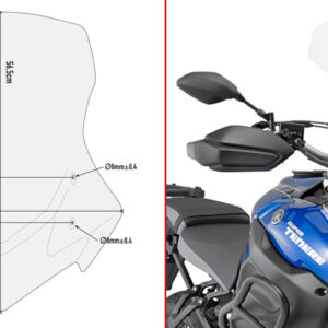 GIVI D2119ST – SZYBA PRZEZROCZYSTA (56,5H X 50W) - YAMAHA XT 1200ZE SUPER TENERE (14 > 15)