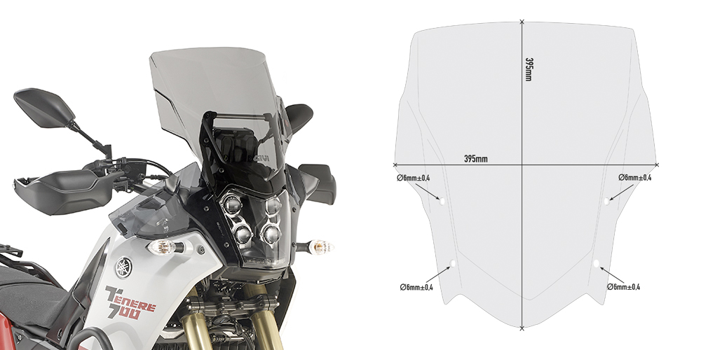 GIVI D2145S – SZYBA DYMNIONA 52 x 42 cm (H x W) - YAMAHA TÉNÉRÉ 700 (19)