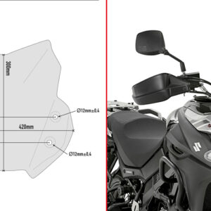 GIVI D3112B – SZYBA DYMIONA 30 x 42 cm (H x W) - SUZUKI DL 650 V-Strom (17 > 18)