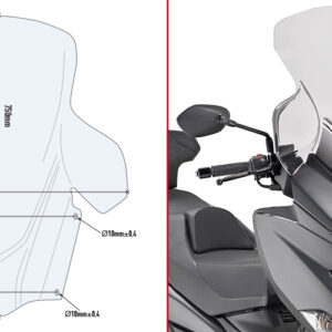 GIVI D3115ST – SZYBA PRZEZROCZYSTA 75 x 67 cm (H x W) - SUZUKI Burgman 400 (17 > 18)