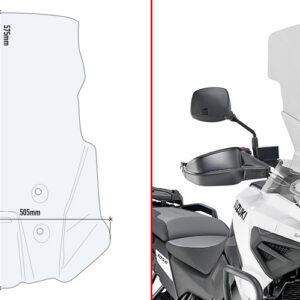 GIVI D3117ST – SZYBA PRZEZROCZYSTA 57,5 x 50,5 cm (H x W)- SUZUKI V-Strom 1050 (20)