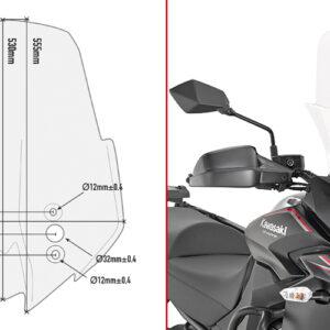 GIVI D4120ST – SZYBA PRZEZROCZYSTA 53 x 48 cm (H x W) - KAWASAKI Versys 1000 (17 > 18)