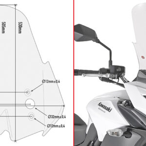 GIVI D4122ST – SZYBA PRZEZROCZYSTA 53 x 44 cm (H x W) - KAWASAKI Versys 650 (15 > 18)