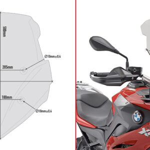 GIVI D5119S – SZYBA DYMIONA 50 x 43,5 cm (H x W) - BMW S 1000 XR (15 > 19)