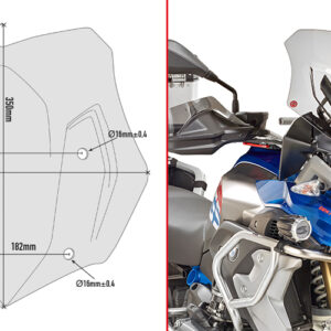 GIVI D5124B – SZYBA DYMIONA 35 x 45 cm (H x W) - BMW R 1200 / 1250 GS / ADVENTURE