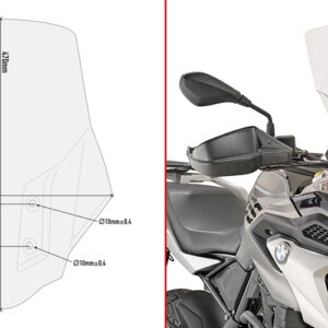 GIVI D5126ST – SZYBA PRZEZROCZYSTA 47 x 37 cm (H x W) - BMW G 310 GS (17 > 18)