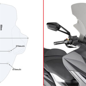 GIVI D6104ST – SZYBA PRZEZROCZYSTA (85,5H X 66W) - KYMCO XCITING 400I (13 > 15)