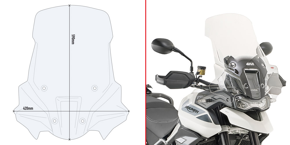 GIVI D6415ST – SZYBA PRZEZROCZYSTA 59 x 42 cm (H x L) - TRIUMPH TIGER 900 (20)