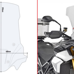 GIVI D6418ST – szyba przezroczysta 59 × 48 cm do Triumph Tiger 900 Rally