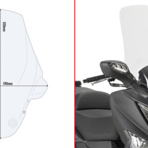 GIVI D7052ST – SZYBA PRZEŹROCZYSTA 82 x 59 cm (H x W) SYM Joymax 300i (12 > 16)