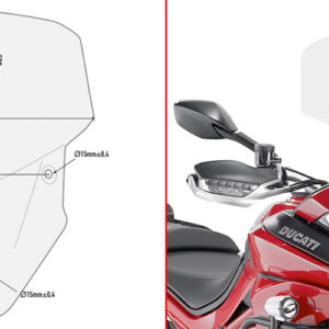GIVI D7406ST – SZYBA PRZEZROCZYSTA (59H X 43W) - DUCATI Multistrada 950 / 1200 / 1260 (15 > 18)
