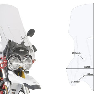 GIVI D8203ST – SZYBA PRZEZROCZYSTA 68,5 x 46 cm (H x W) - MOTO GUZZI V85 TT (19)