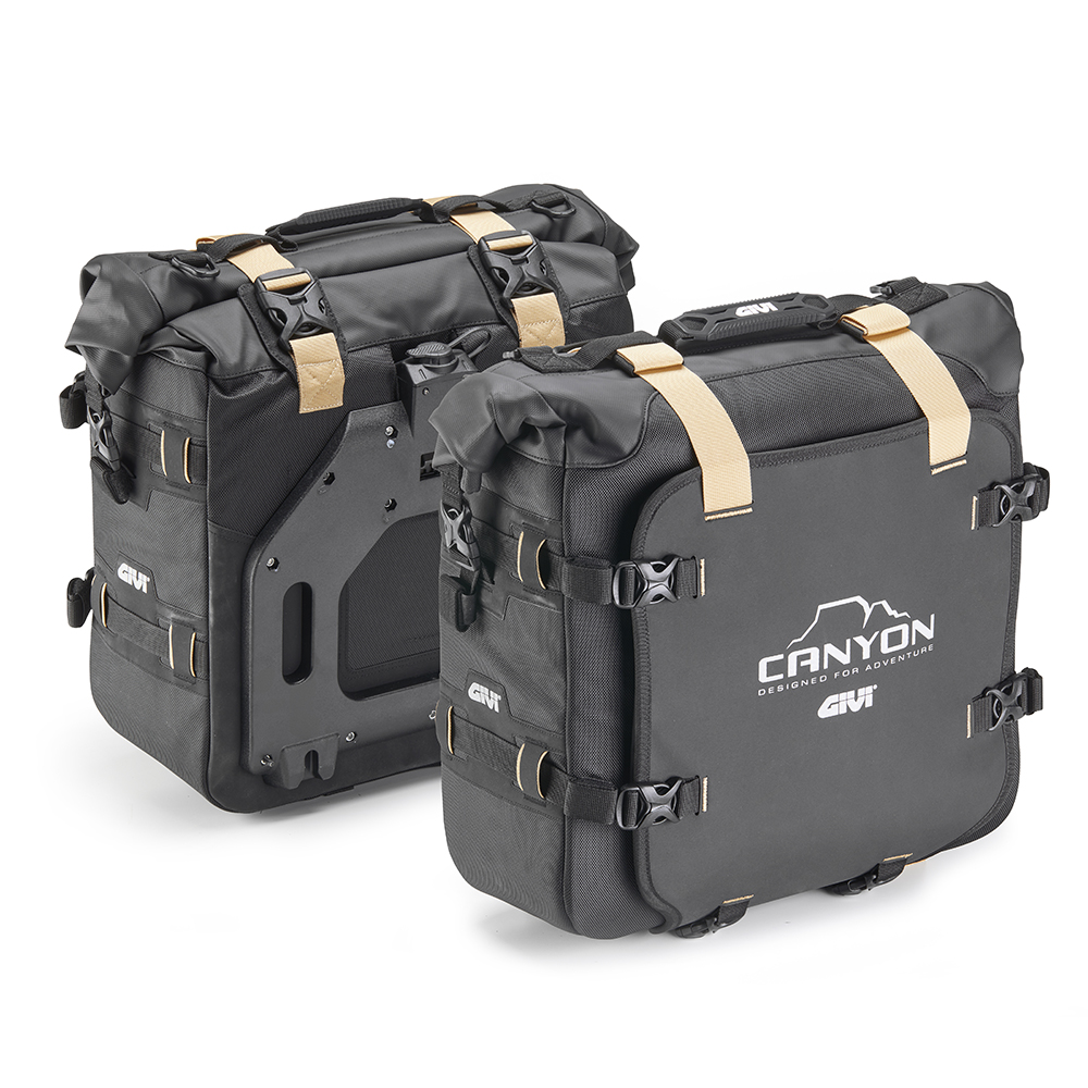 GIVI GRT720B – SAKWY WODOSZCZELNE OFF-ROAD / ENDURO (2X25LT) WPINANE W STELAŻ PL, ZAPINANE NA KLUCZ (MOCOWANIE TYPU MONOKEY) MODEL CANYON