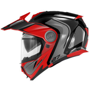 GIVI HX27RTRBR54 – KASK X.27 TOURER - SZCZĘKOWY Z BLĘDĄ I WYPINANYM DASZKIEM - CZARNY Z CZERWONYM - ROZMIAR XS / 54