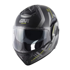 GIVI HX30FPUBY63 – KASK X.30 PULSAR - SZCZĘKOWY Z BLĘDĄ I SZCZĘKĄ PRZESUWANĄ DO TYŁU - CZARNY Z GRAFIKĄ MAT - ROZMIAR 2XL / 63