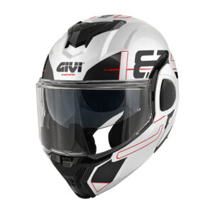 GIVI HX36FVRWB58 – KASK X.36 VERTIGO - SZCZĘKOWY Z BLĘDĄ I SZCZĘKĄ PRZESUWANĄ DO TYŁU - BIALY Z GRAFIKĄ - ROZMIAR M / 58