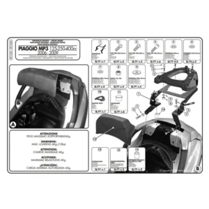 Stelaż kufra centralnego GIVI SR134M do Piaggio MP3