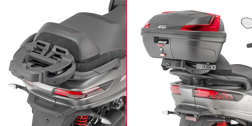 GIVI SR5613 – STELAŻ KUFRA CENTRALNEGO (BEZ PŁYTY) - PIAGGIO MP3 350–500 Sport / Business (18 - 19)