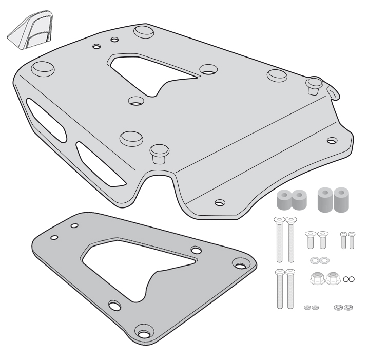 GIVI SRA6422 – STELAŻ KUFRA CENTRALNEGO Z ALUMINIOWĄ PŁYTĄ MONOKEY - TRIUMH Tiger 1200 / GT Explorer (22)