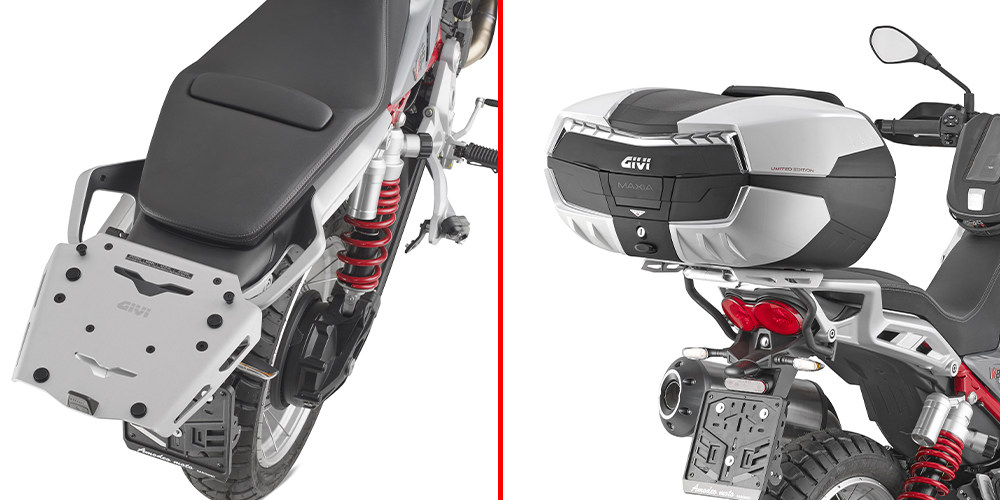 GIVI SRA8209 – STELAŻ KUFRA CENTRALNEGO Z ALUMINIOWĄ PŁYTĄ MONOKEY - MOTO GUZZI V85TT